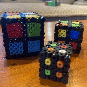 Perler Bead 3d Rubiks Cubes